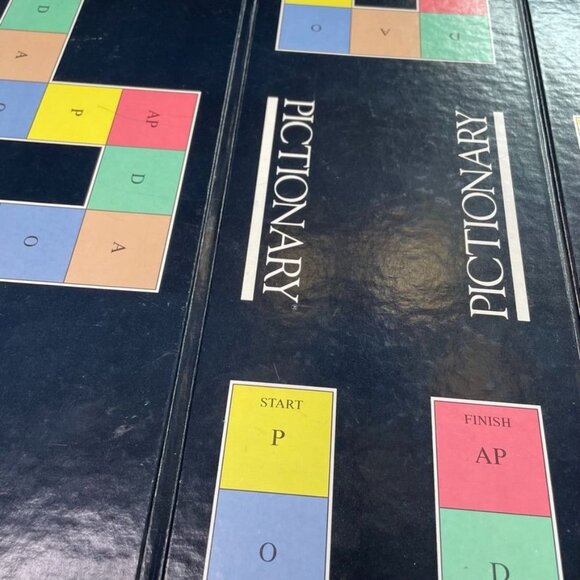 Pictionary Game Board Mattel 1985 Replacement Game Piece or Wall Decor u Tri Fo - Picture 2 of 4